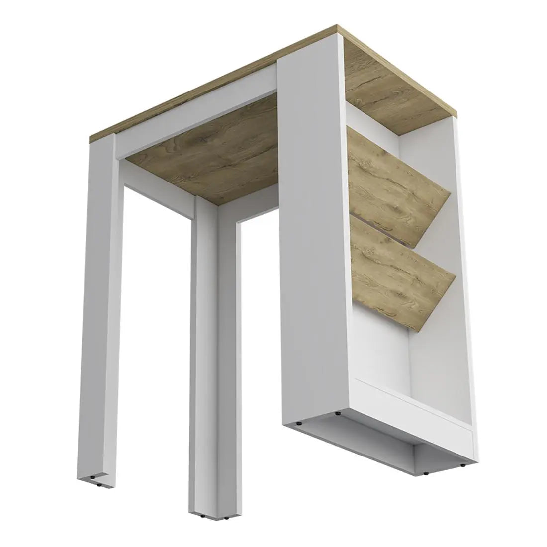 36" Natural and White Wood Kitchen Island With Storage Homeroots Kitchen & Dining