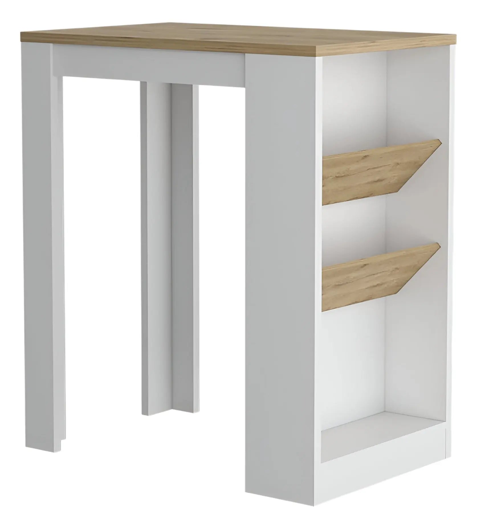 36" Natural and White Wood Kitchen Island With Storage Homeroots Kitchen & Dining