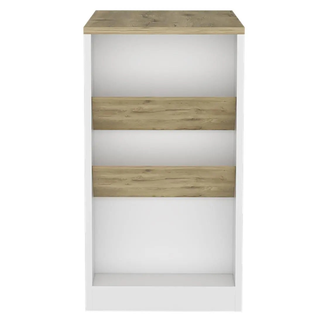 36" Natural and White Wood Kitchen Island With Storage Homeroots Kitchen & Dining