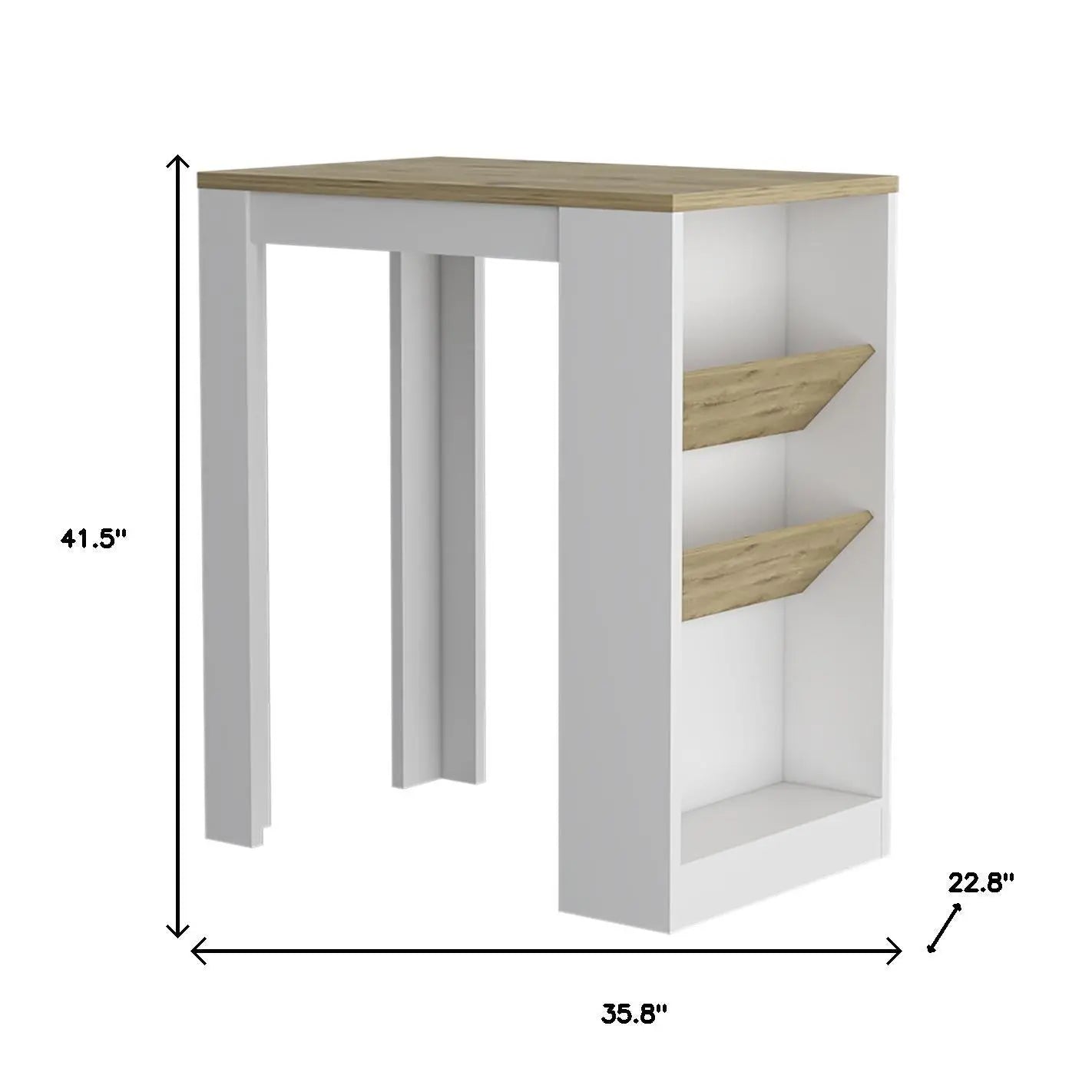 36" Natural and White Wood Kitchen Island With Storage Homeroots Kitchen & Dining