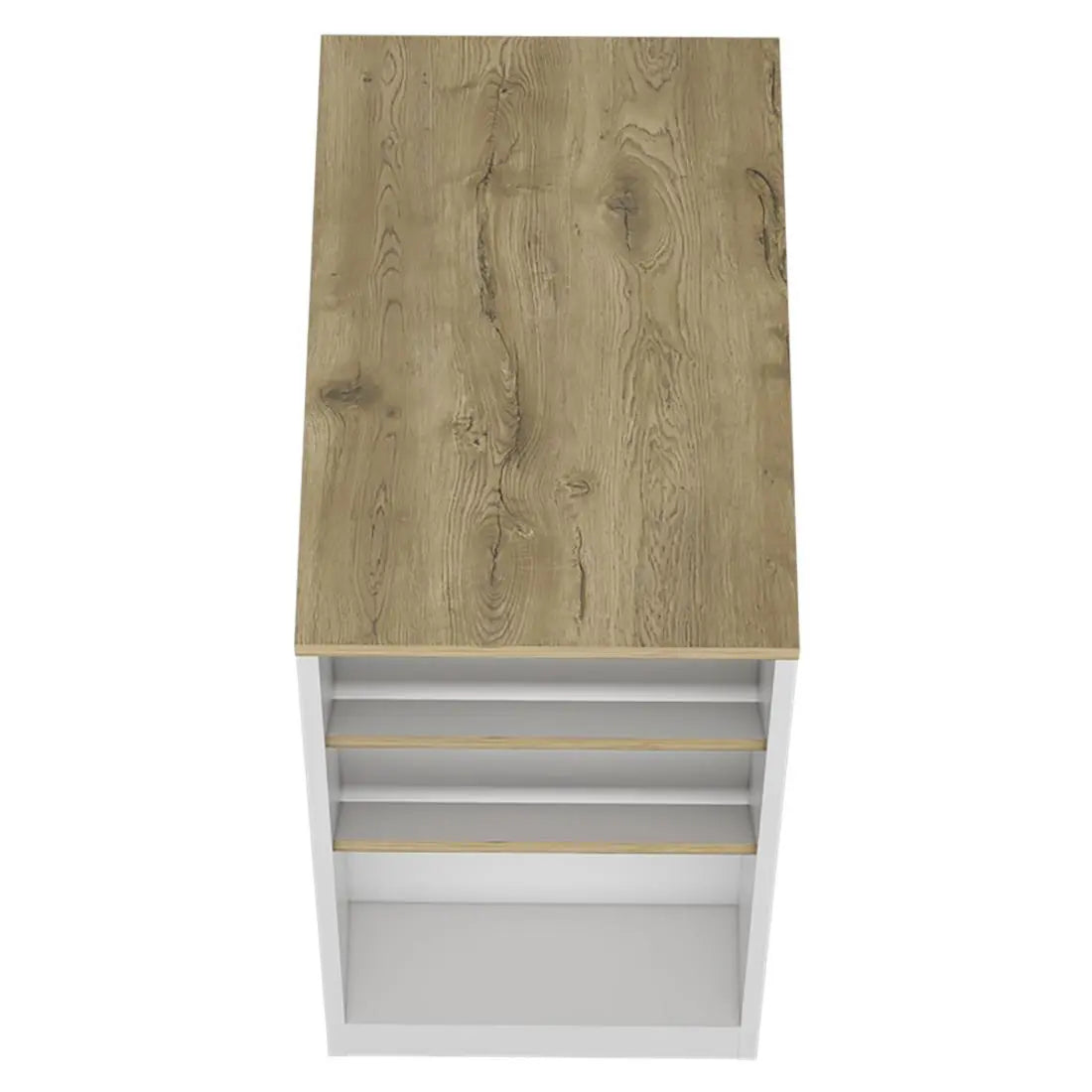 36" Natural and White Wood Kitchen Island With Storage Homeroots Kitchen & Dining