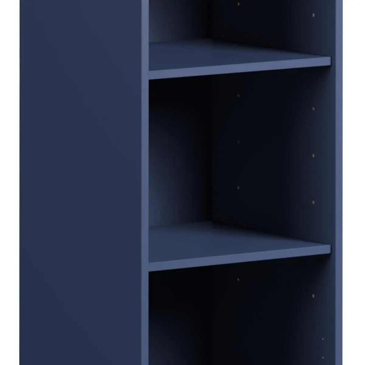 36" Navy Blue Solid Wood Adjustable Three Tier Library Bookcase Homeroots Office