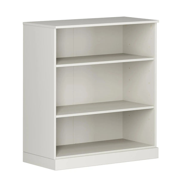 36" Off White Solid Wood Adjustable Three Tier Library Bookcase Homeroots Office