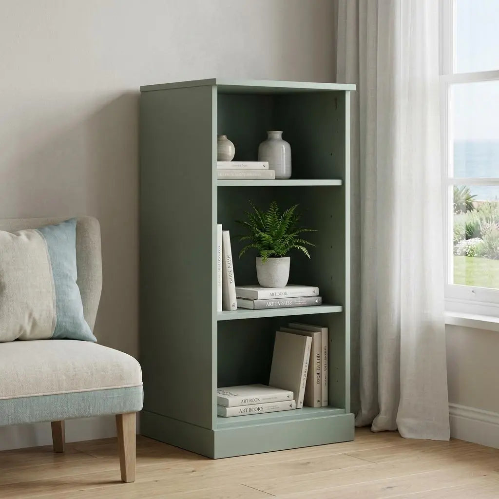 36" Sage Solid Wood Adjustable Three Tier Library Bookcase Homeroots Office