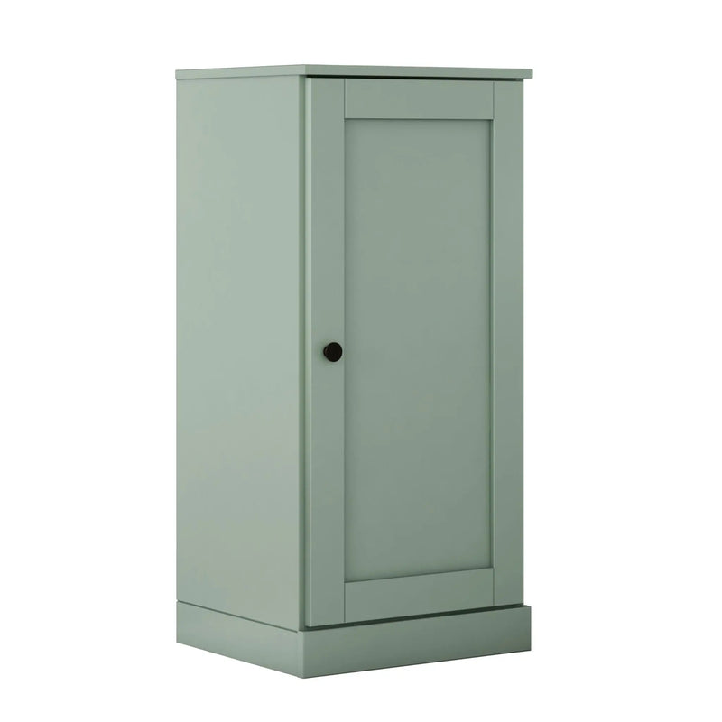 36" Sage Solid Wood Adjustable Three Tier Library Bookcase with One Door Homeroots Office