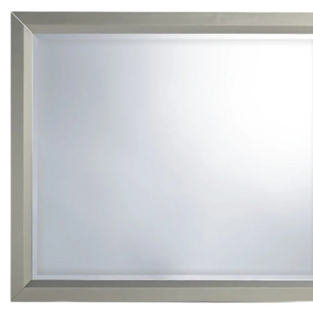 36" Silver Framed Dresser Mount Mirror Homeroots Bed & Bath