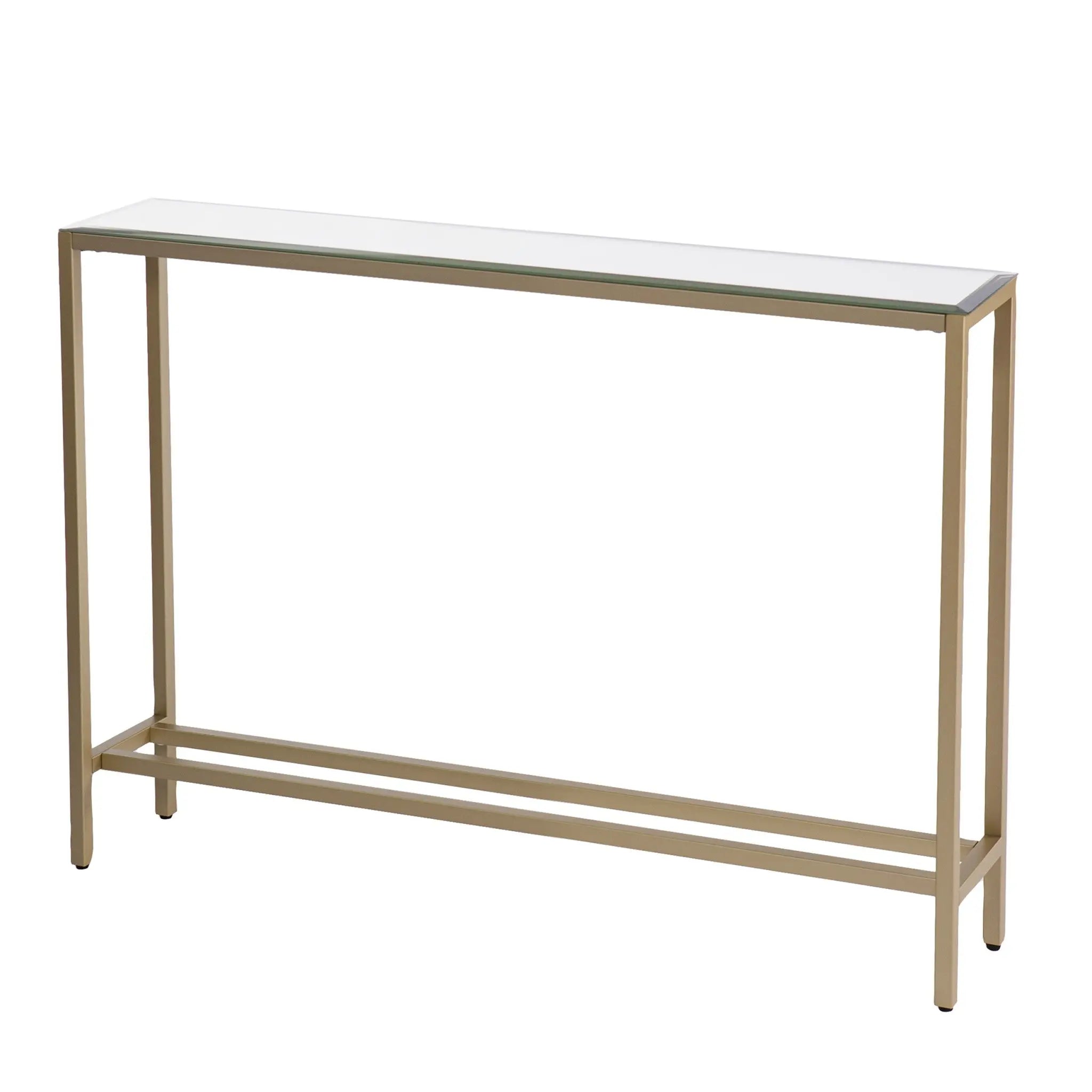 36" Silver and Gold Mirrored Glass Console Table Homeroots Living Room