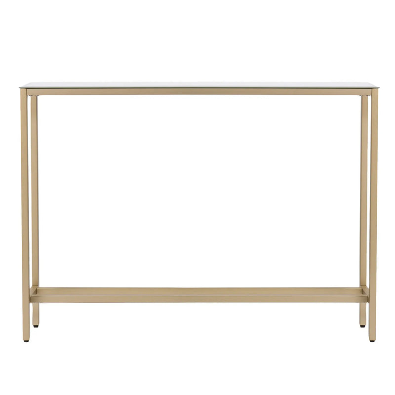 36" Silver and Gold Mirrored Glass Console Table Homeroots Living Room
