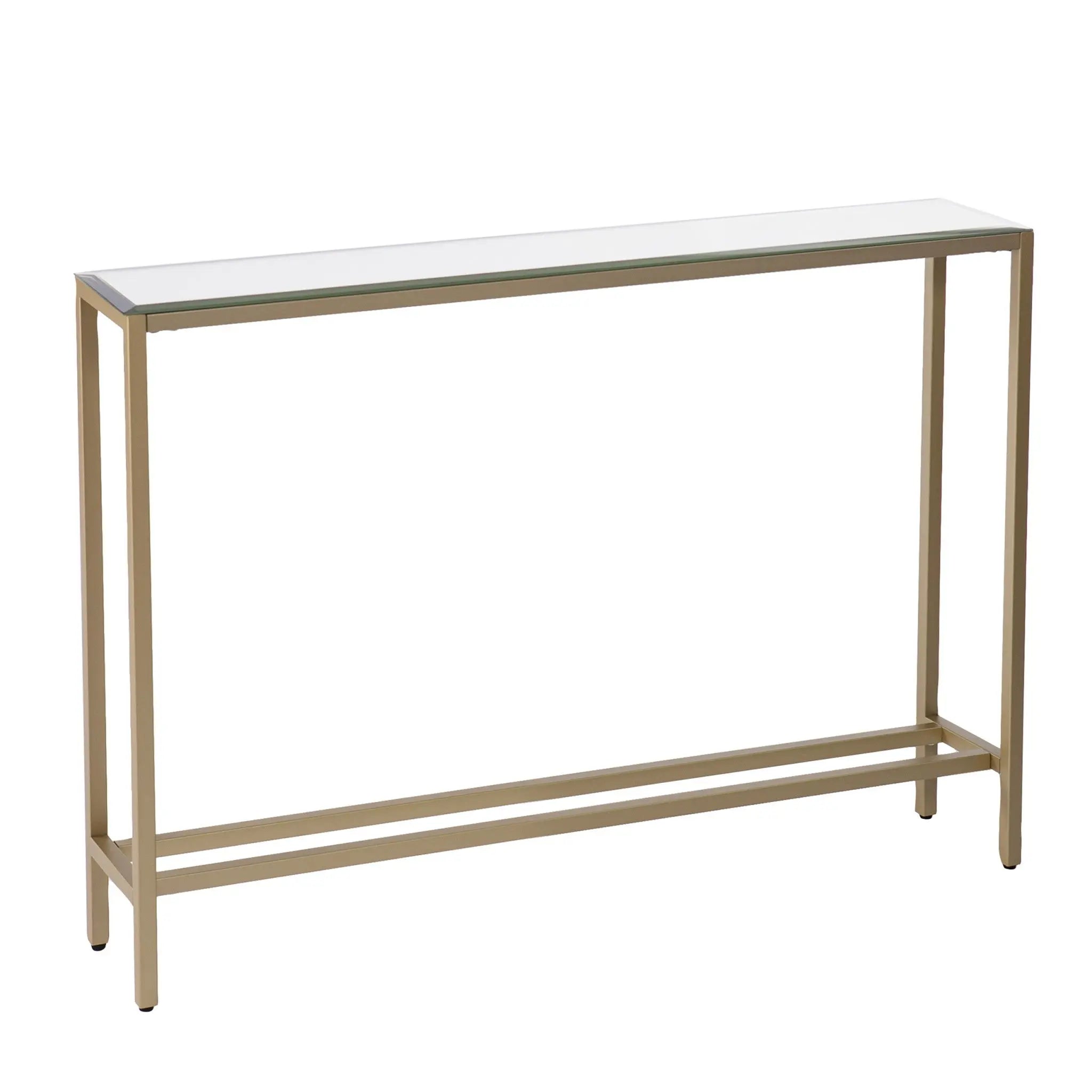36" Silver and Gold Mirrored Glass Console Table Homeroots Living Room