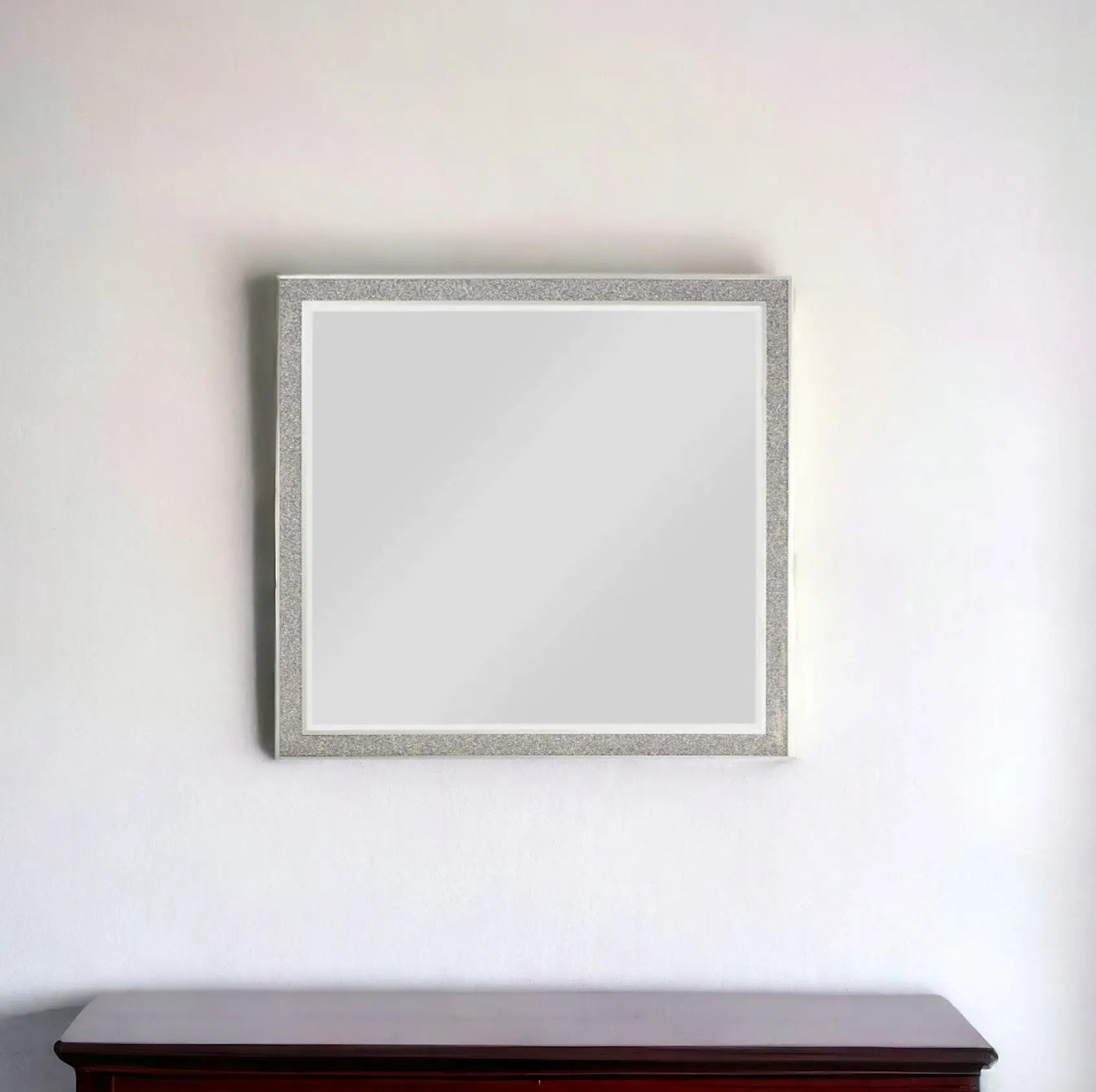 36" Square Wood Framed Mounted Dresser Mirror Homeroots Bed & Bath
