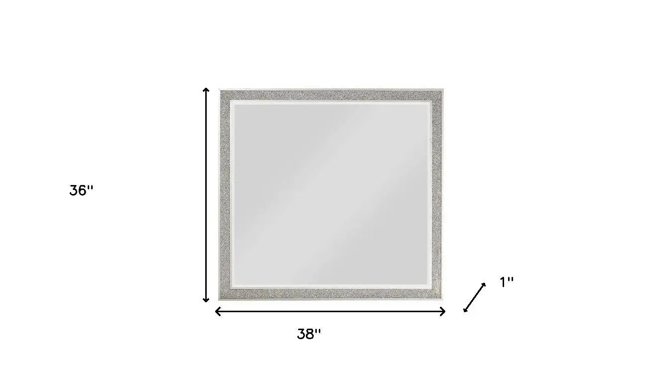 36" Square Wood Framed Mounted Dresser Mirror Homeroots Bed & Bath