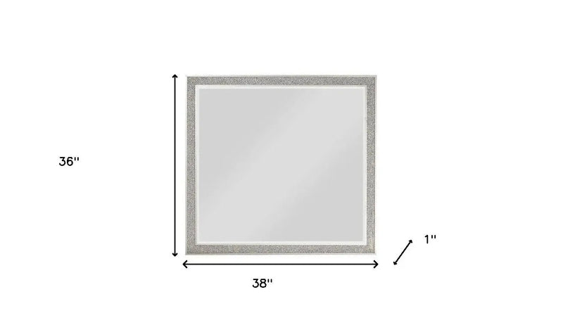 36" Square Wood Framed Mounted Dresser Mirror Homeroots Bed & Bath
