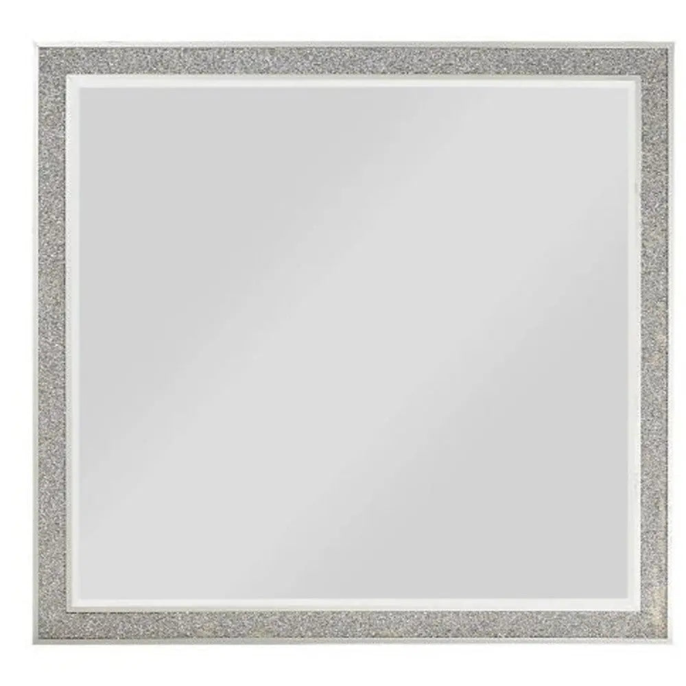 36" Square Wood Framed Mounted Dresser Mirror Homeroots Bed & Bath