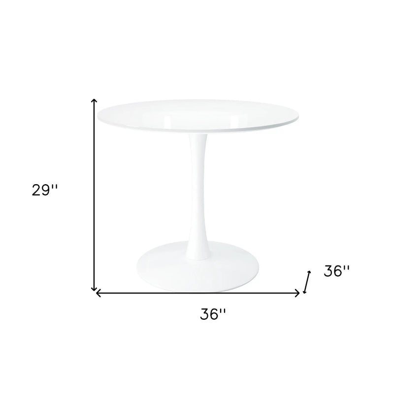 36" White Metal Dining Table Homeroots Kitchen & Dining