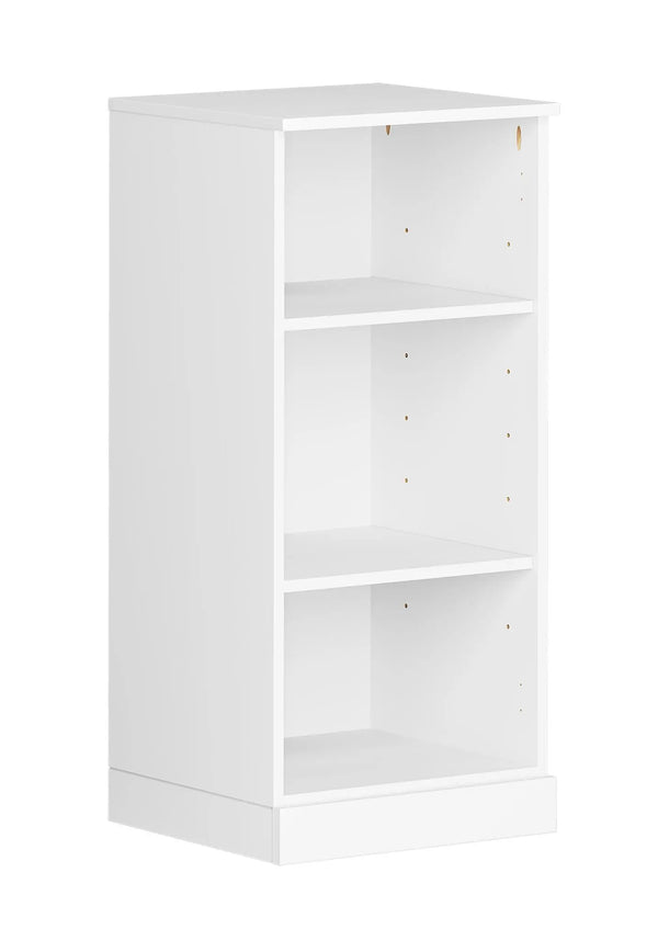 36" White Solid Wood Adjustable Three Tier Library Bookcase Homeroots Office