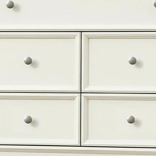 36" White Solid Wood Seven Drawer Dresser Homeroots Bed & Bath