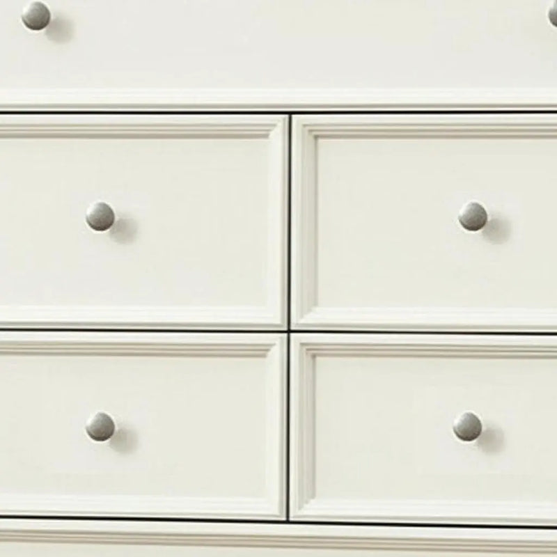 36" White Solid Wood Seven Drawer Dresser Homeroots Bed & Bath