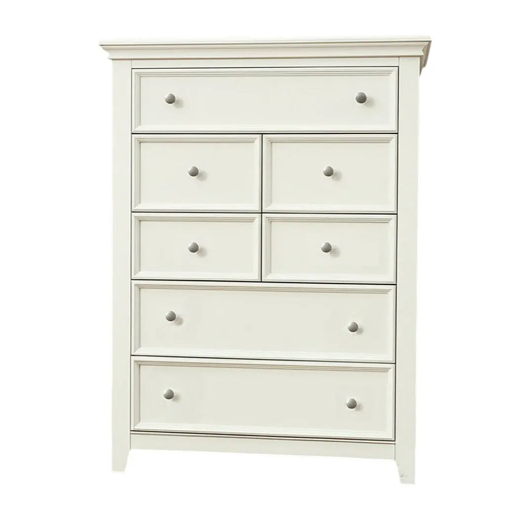 36" White Solid Wood Seven Drawer Dresser Homeroots Bed & Bath