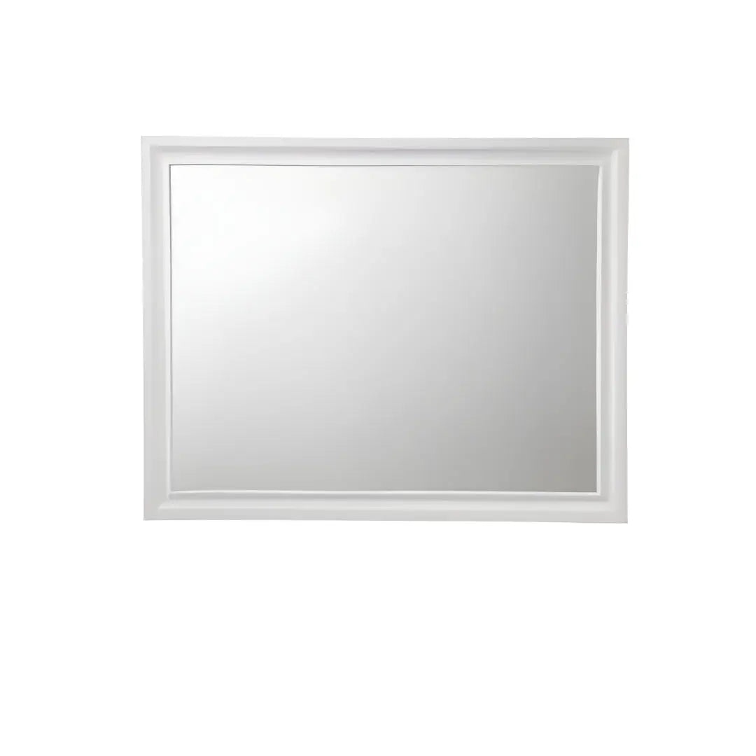 36" White Wood Framed Mounted Dresser Mirror Homeroots Bed & Bath