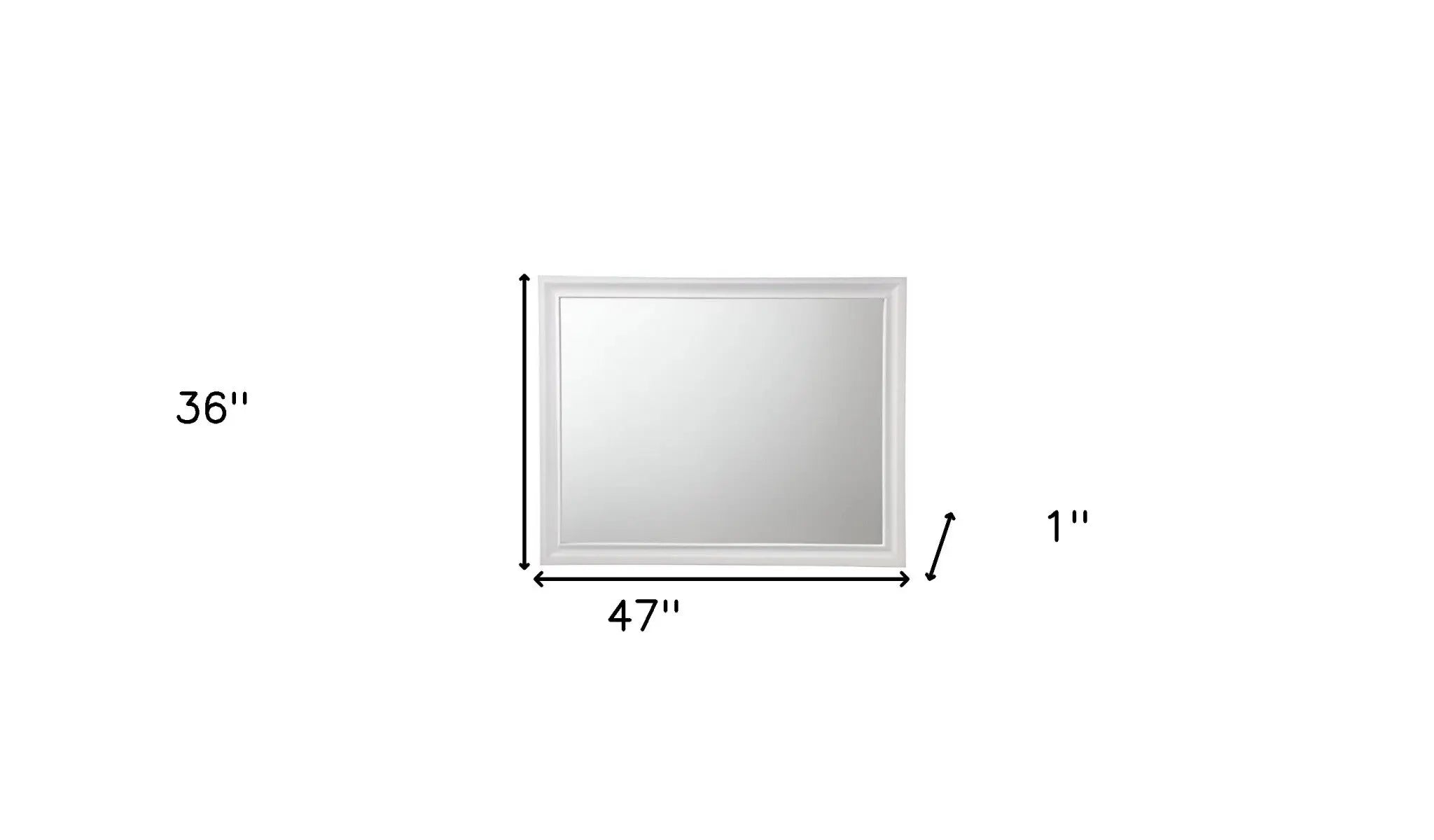 36" White Wood Framed Mounted Dresser Mirror Homeroots Bed & Bath