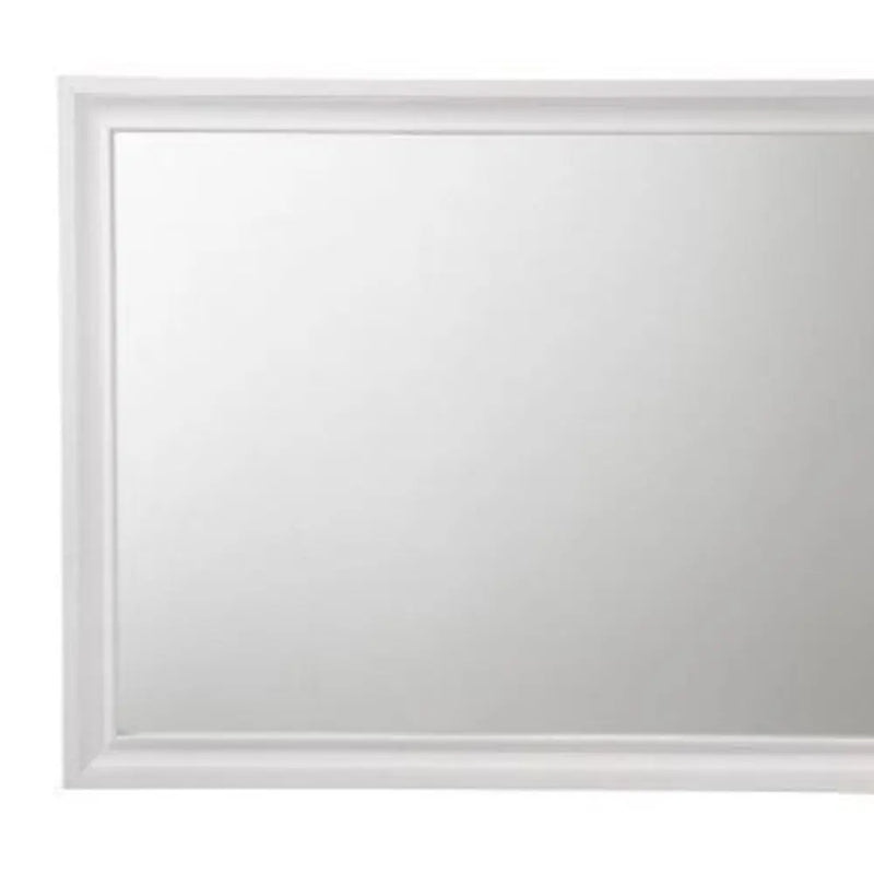 36" White Wood Framed Mounted Dresser Mirror Homeroots Bed & Bath