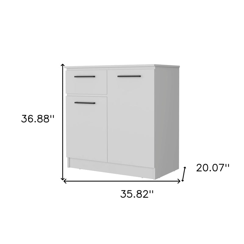 36" White Wood Single Drawer Double Dresser Homeroots Bed & Bath