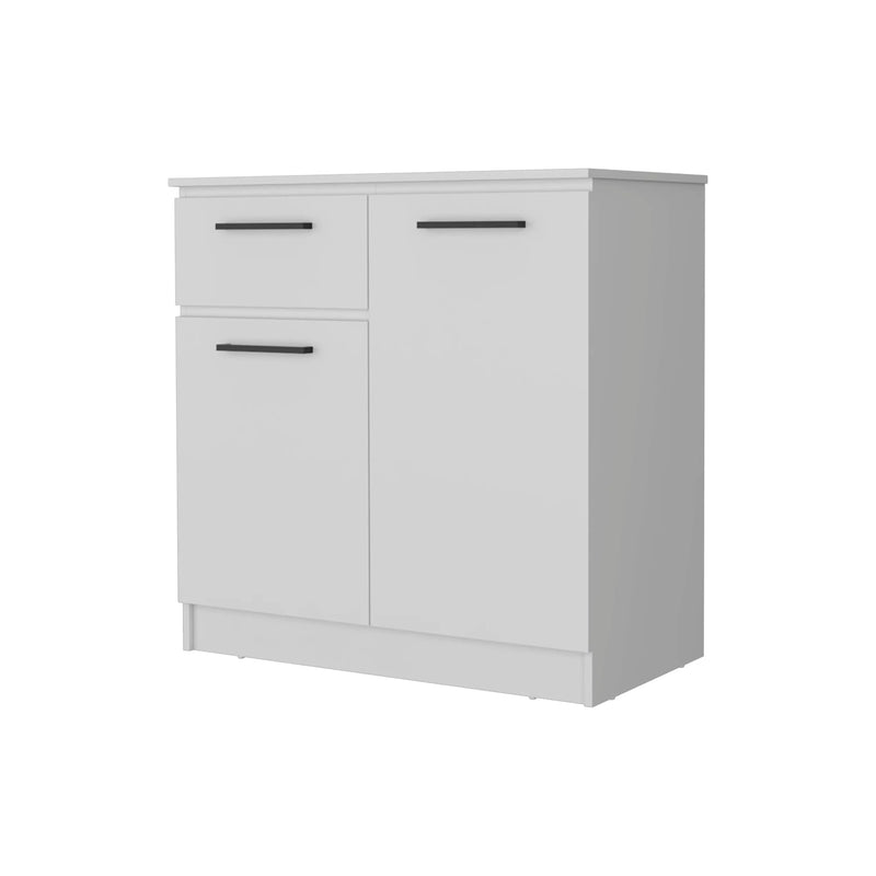 36" White Wood Single Drawer Double Dresser Homeroots Bed & Bath