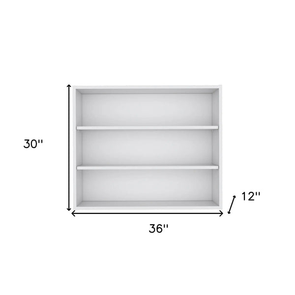 36" White Wood Three Tier Wall Mounted Floating Shelf Homeroots Organization