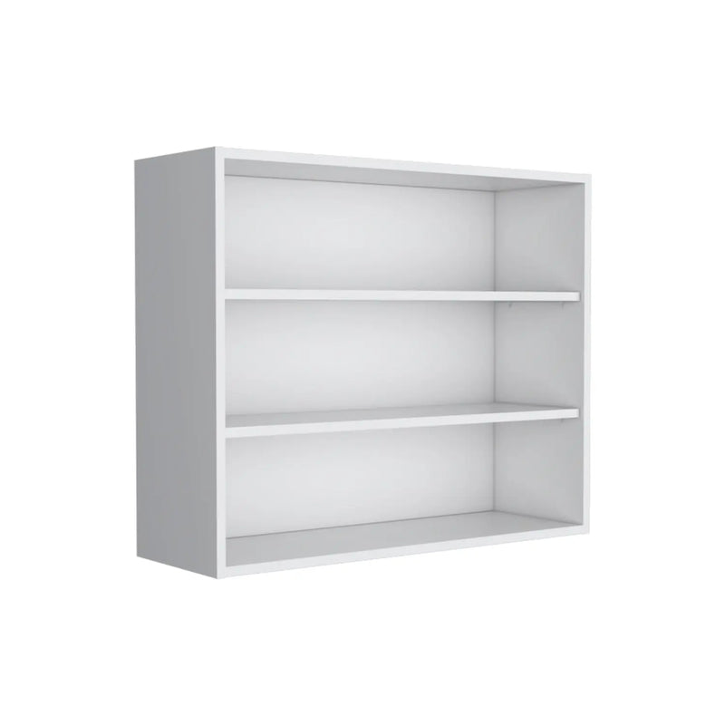 36" White Wood Three Tier Wall Mounted Floating Shelf Homeroots Organization
