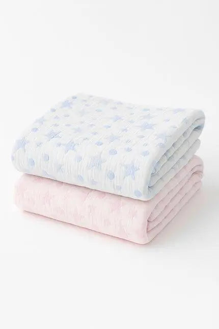 36" X 46" Blue And White Cotton Polka Dots Baby Blanket Homeroots Home Decor