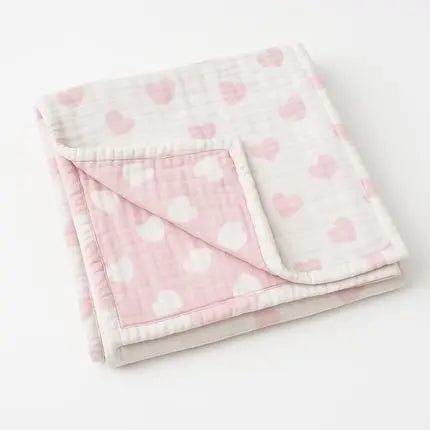 36" X 46" Pink And White Cotton Abstract Baby Blanket Homeroots Home Decor