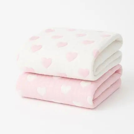 36" X 46" Pink And White Cotton Abstract Baby Blanket Homeroots Home Decor