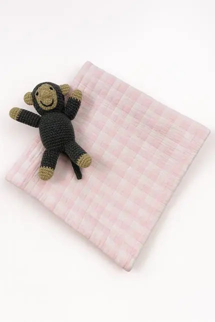 36" X 46" Pink And White Cotton Gingham Baby Blanket Homeroots Home Decor