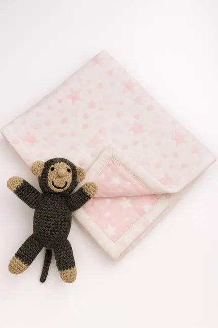 36" X 46" Pink And White Cotton Polka Dots Baby Blanket Homeroots Home Decor