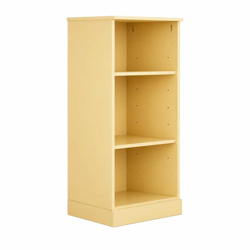 36" Yellow Solid Wood Adjustable Three Tier Library Bookcase Homeroots Office