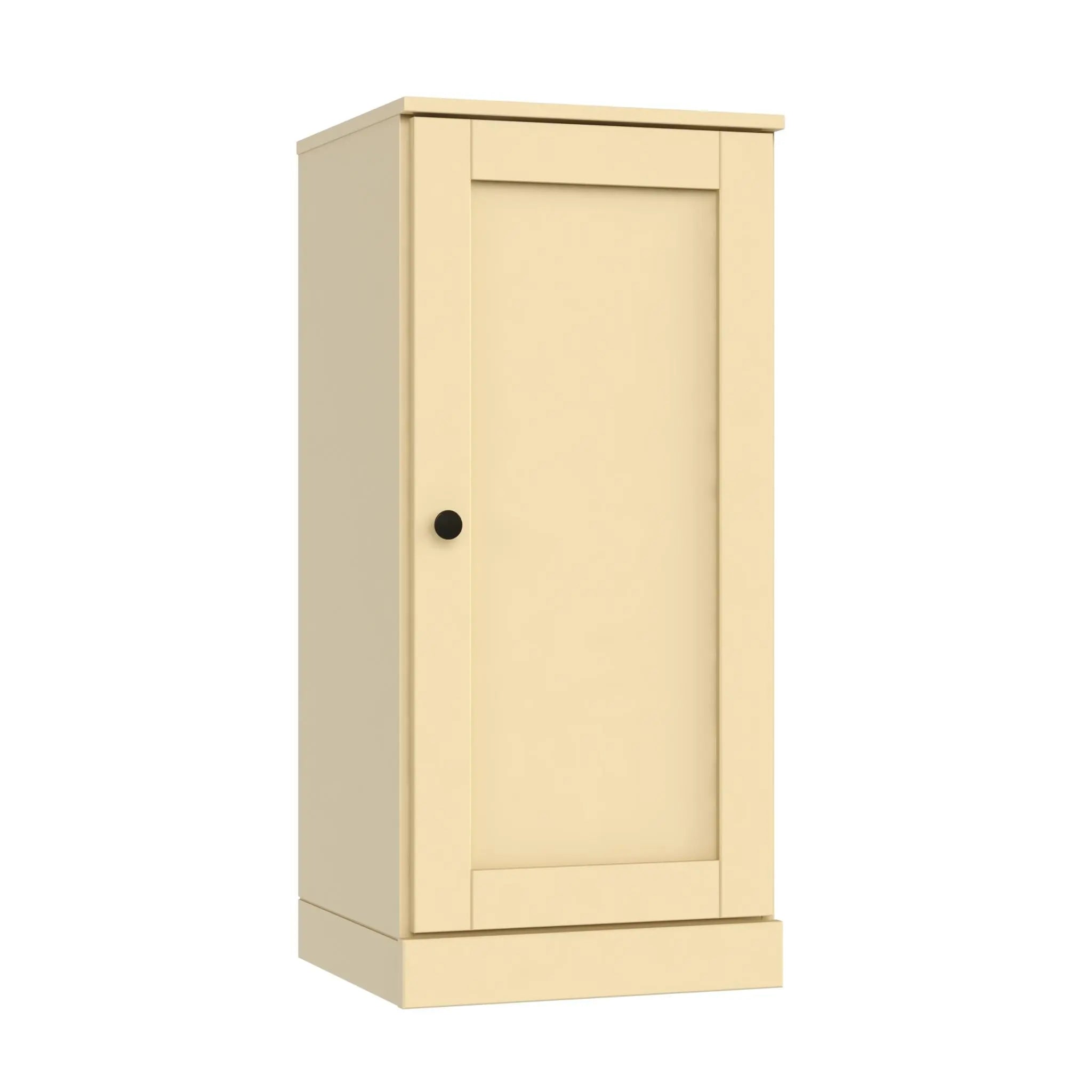 36" Yellow Solid Wood Adjustable Three Tier Library Bookcase with One Door Homeroots Office