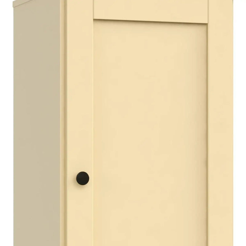 36" Yellow Solid Wood Adjustable Three Tier Library Bookcase with One Door Homeroots Office