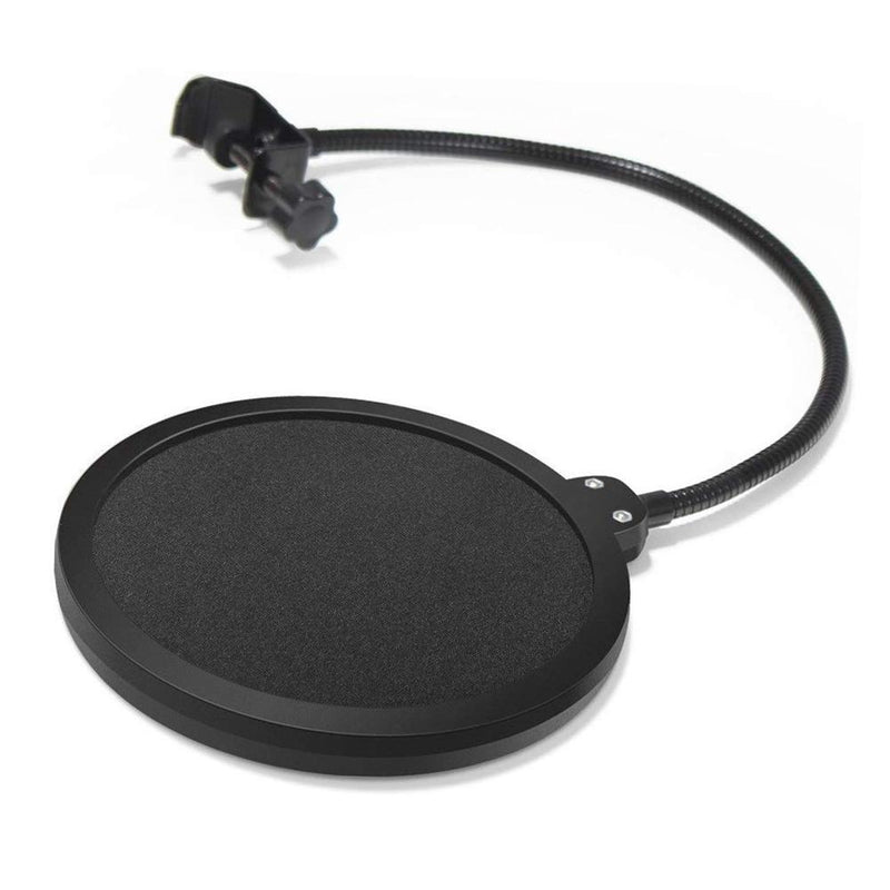Black Double Layer Studio Microphone Mic Wind Screen Filter For Speaking Recording