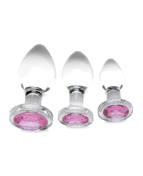 Booty Sparks Pink Gem Glass Anal Set