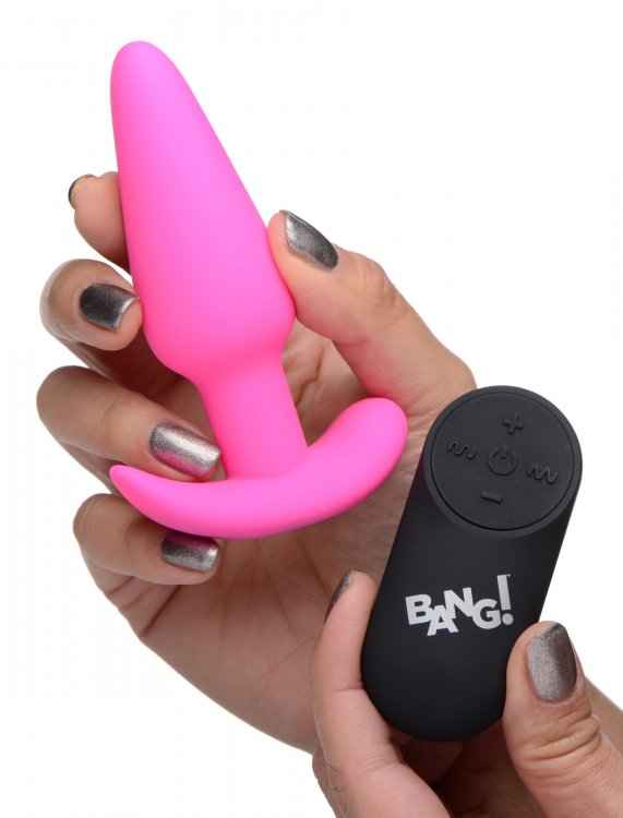 Bang! 21x Vibrating Silicone Butt Plug W/ Remote