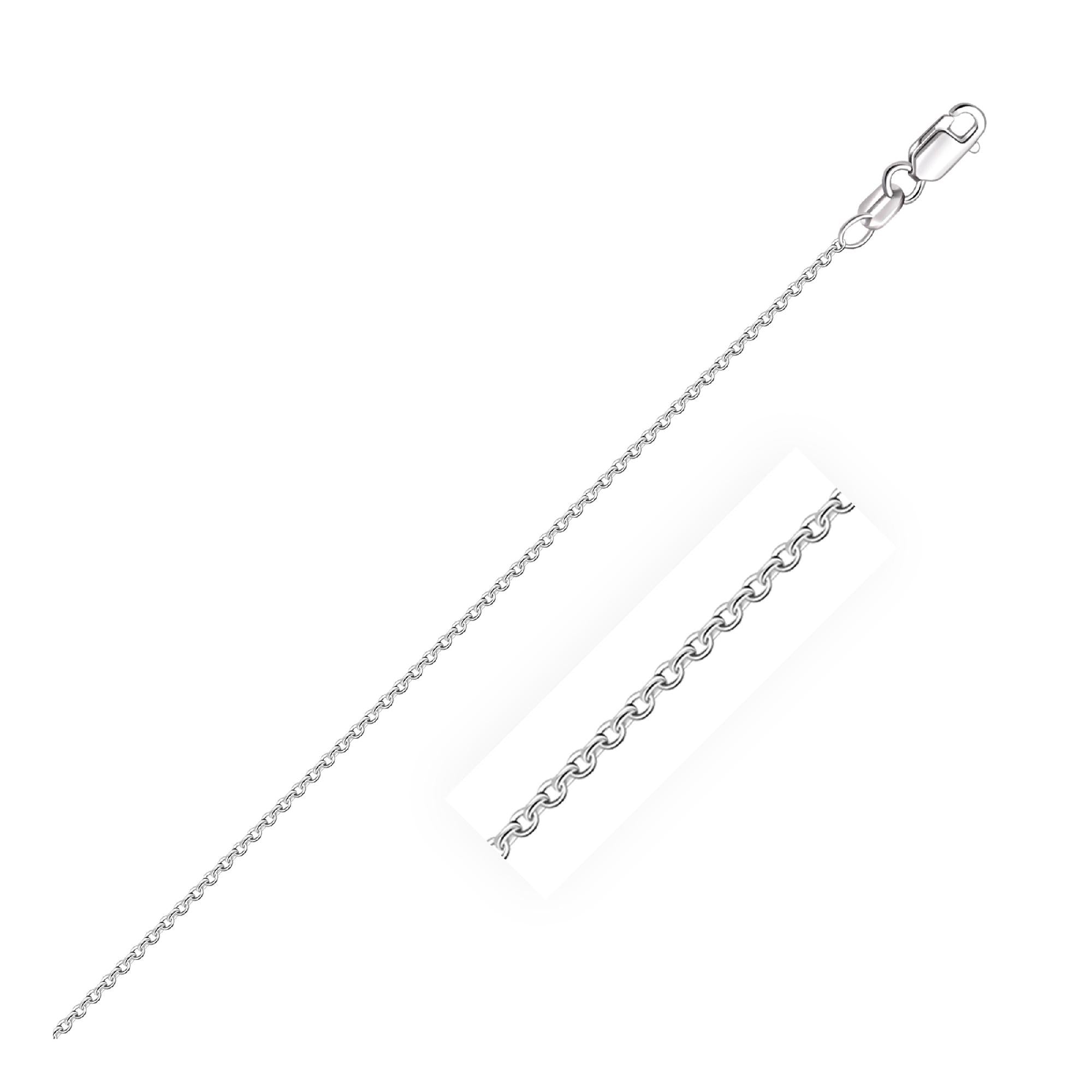 14k White Gold Round Cable Link Chain 1.2mm - 20" - Jewelry