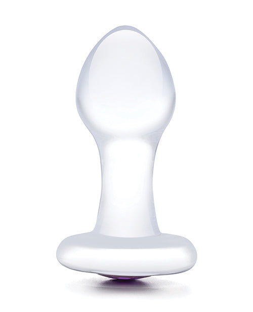 Glas 3.5" Bling Bling Glass Butt Plug - Clear - GreatEagleInc
