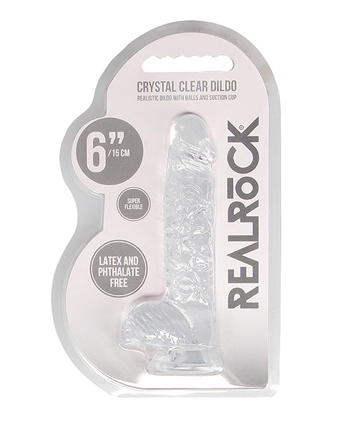 Shots Realrock Realistic Crystal Clear Dildo W/balls - Clear - GreatEagleInc