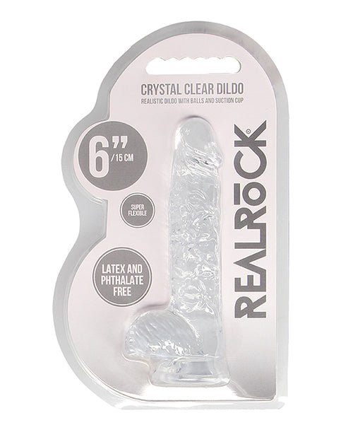 Shots Realrock Realistic Crystal Clear Dildo W/balls - Clear