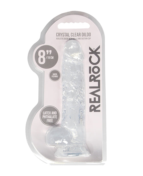 Shots Realrock Realistic Crystal Clear Dildo W/balls - Clear - GreatEagleInc