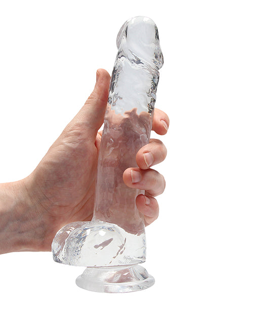 Shots Realrock Realistic Crystal Clear Dildo W/balls - Clear - GreatEagleInc