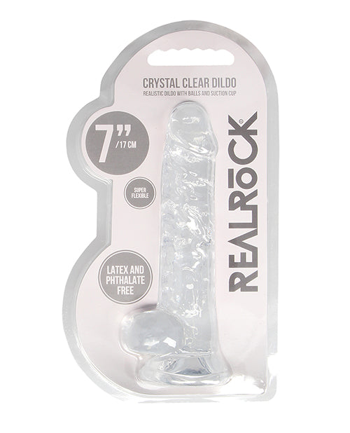 Shots Realrock Realistic Crystal Clear Dildo W/balls - Clear - GreatEagleInc