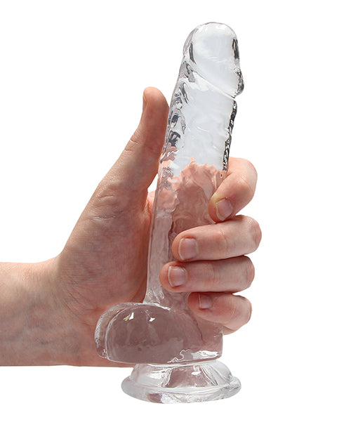 Shots Realrock Realistic Crystal Clear Dildo W/balls - Clear - GreatEagleInc