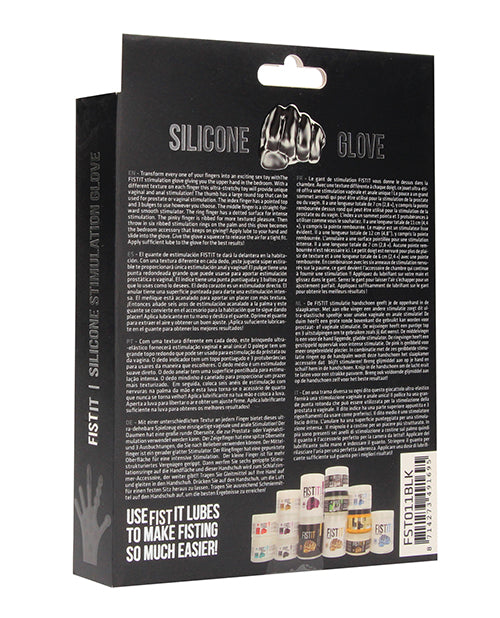 Shots Fistit Silicone Stimulation Glove - Black - GreatEagleInc