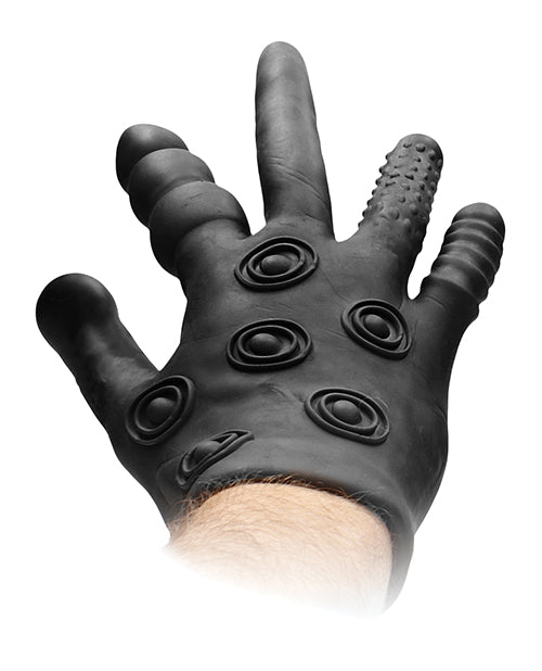 Shots Fistit Silicone Stimulation Glove - Black - GreatEagleInc